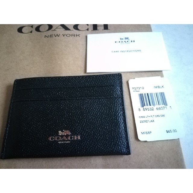 COACH(コーチ)の新品、未使用　コーチ　カードケース　ショップ紙袋付 メンズのファッション小物(名刺入れ/定期入れ)の商品写真