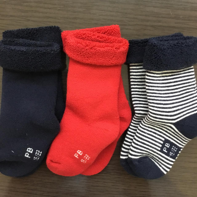 PETIT BATEAU(プチバトー)の【新品】プチバトー 3m パイルソックス3点セット  キッズ/ベビー/マタニティのこども用ファッション小物(靴下/タイツ)の商品写真