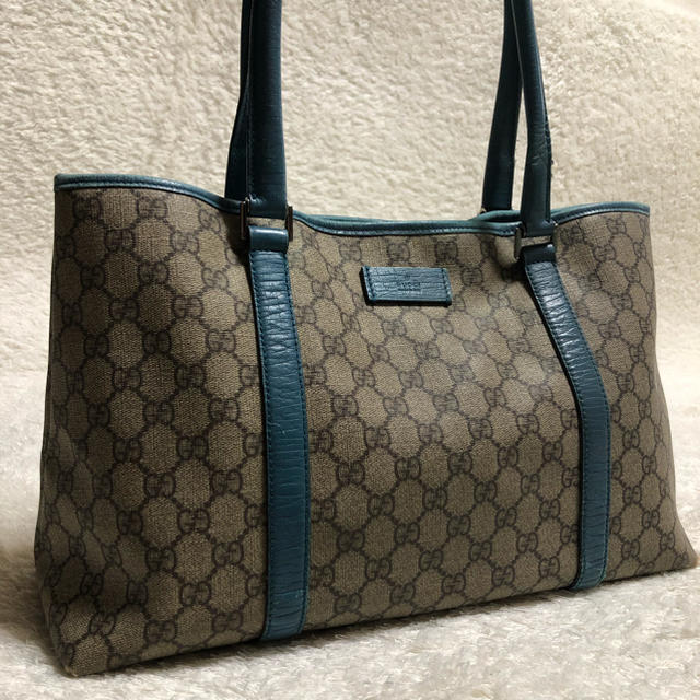 Gucci(グッチ)の《GUCCI グッチ》GGプラス★トートバッグ★PVC×レザー★ レディースのバッグ(トートバッグ)の商品写真