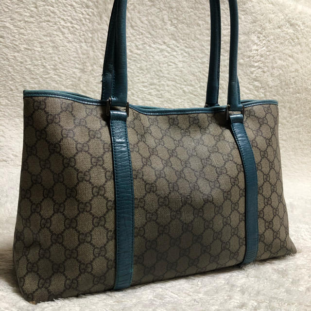 Gucci(グッチ)の《GUCCI グッチ》GGプラス★トートバッグ★PVC×レザー★ レディースのバッグ(トートバッグ)の商品写真