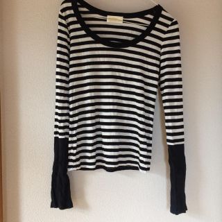 ダブルクローゼット(w closet)のw closet 切り替え ボーダーカットソー レディースM(カットソー(長袖/七分))