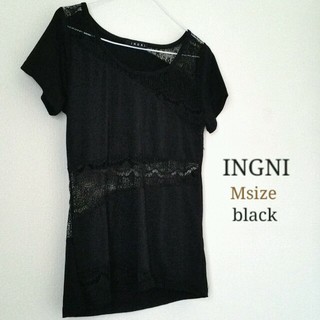イング(INGNI)のINGNI【M】BLACKレースTシャツ(Tシャツ(半袖/袖なし))