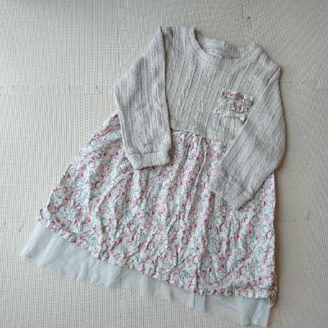 Biquette(ビケット)のビケット＊ニット×花柄ワンピース キッズ/ベビー/マタニティのキッズ服女の子用(90cm~)(ワンピース)の商品写真