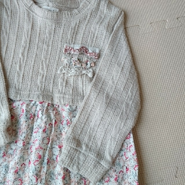 Biquette(ビケット)のビケット＊ニット×花柄ワンピース キッズ/ベビー/マタニティのキッズ服女の子用(90cm~)(ワンピース)の商品写真