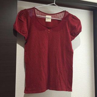 ザラ(ZARA)の★ZARA 襟元透けチュールトップス(Tシャツ(半袖/袖なし))