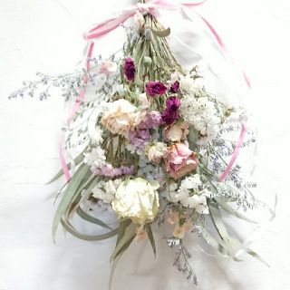 細葉ユーカリと薔薇のスワッグ(ドライフラワー)