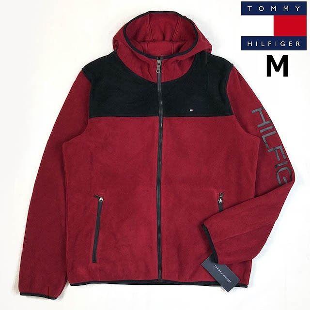 TOMMY HILFIGER(トミーヒルフィガー)のトミー ヒルフィガーフルジップフリースジャケット袖ロゴ(M) 赤 181228 メンズのジャケット/アウター(その他)の商品写真