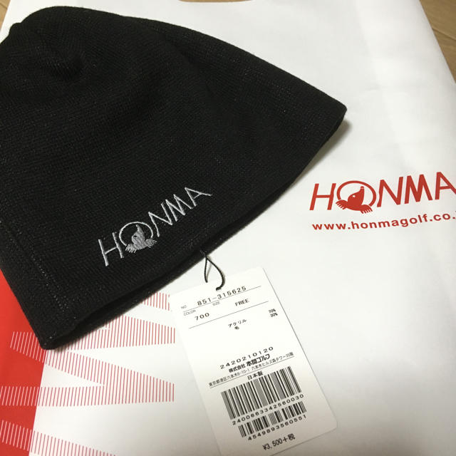本間ゴルフ(ホンマゴルフ)のHONMA GOLF  ニット帽  新品未使用 スポーツ/アウトドアのゴルフ(ウエア)の商品写真
