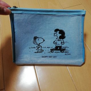 スヌーピー(SNOOPY)のスヌーピー　ポーチ　水色　透明　(ポーチ)