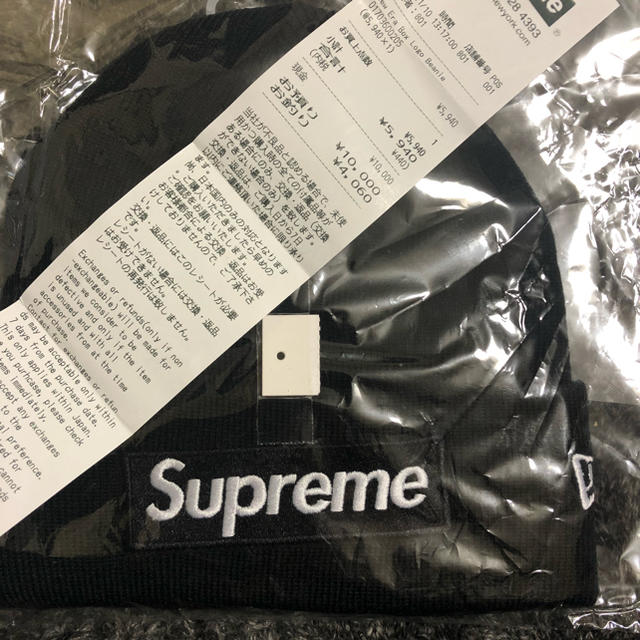 18fw supreme New Era® Box Logo Beanie 黒帽子