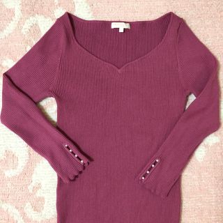 プロポーションボディドレッシング(PROPORTION BODY DRESSING)のプロポ☆ハートネックリブニット☆アプワイザーミッシュマッシュリランドチュール(ニット/セーター)