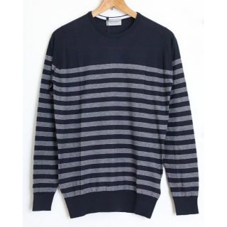 ジョンスメドレー(JOHN SMEDLEY)の新品 ジョンスメドレー 30G クルーネック Lサイズ ネイビー(ニット/セーター)