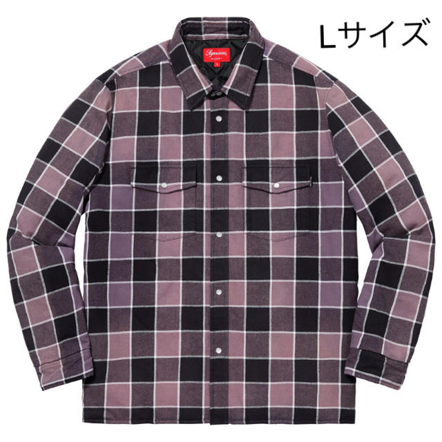 Quilted Faded Plaid Shirt サイズL black