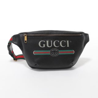 グッチ(Gucci)のグッチ レザー ボディバック ウエストポーチ  レトロ ロゴ 新作(ボディーバッグ)