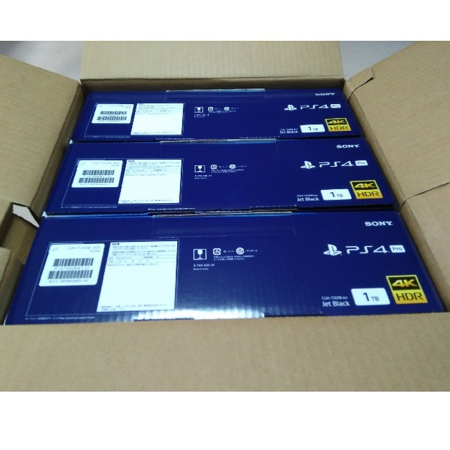 日本人気超絶の Pro 新品 PS4 ジェットブラック クーポン付 3台セット 1TB 家庭用ゲーム機本体