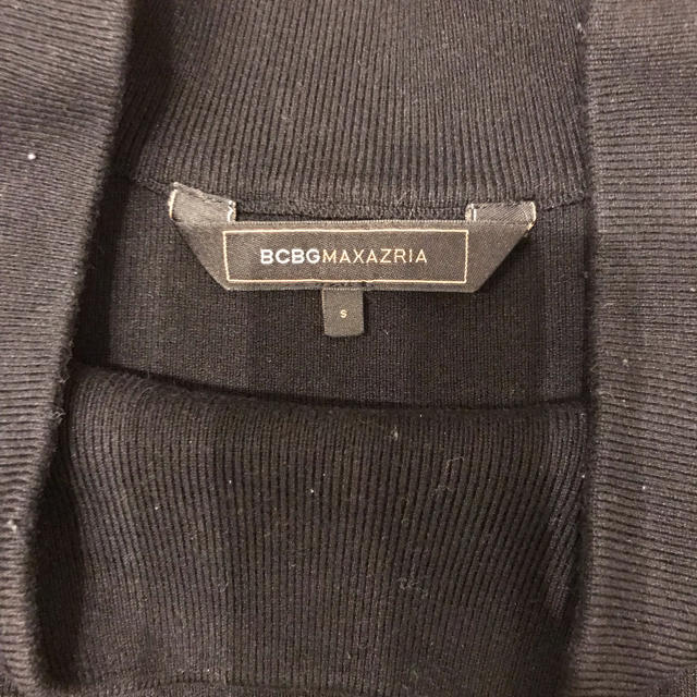 BCBGMAXAZRIA(ビーシービージーマックスアズリア)のBCBGMAXAZRIA ニット 切り替え ミニ丈ワンピース 黒 レディースのワンピース(ミニワンピース)の商品写真