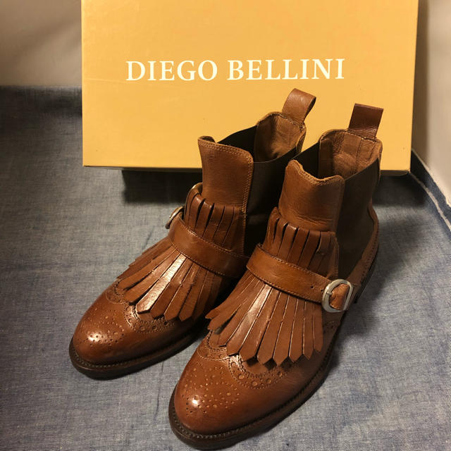 DIEGO BELLINI☆ディエゴベリーニ☆サイドゴアブーツsize38 - ブーツ