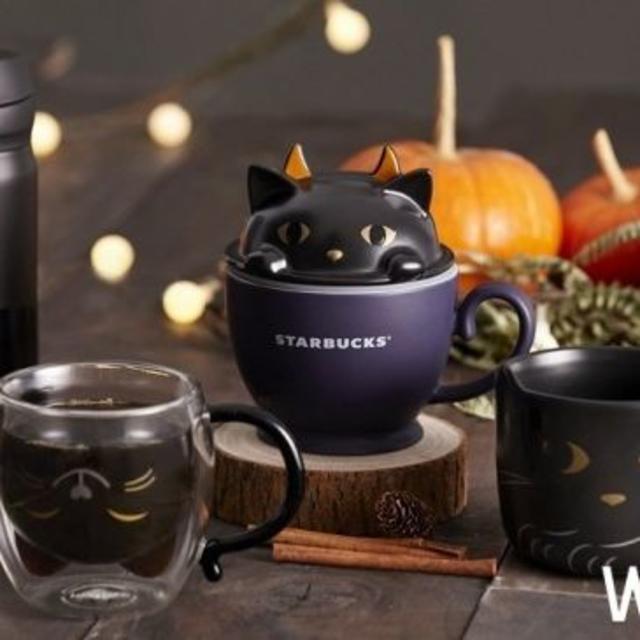 Starbucks Coffee - スターバックス グラスマグ 黒猫 ハロウィン Starbucks Coffee - スターバックス グラスマグ 黒猫 ハロウィン