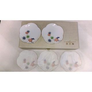 有田深川製磁　和皿揃え５枚（紅葉）(食器)