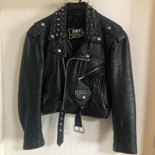 サンローラン(Saint Laurent)のライダース レザー スタッズ付(ライダースジャケット)