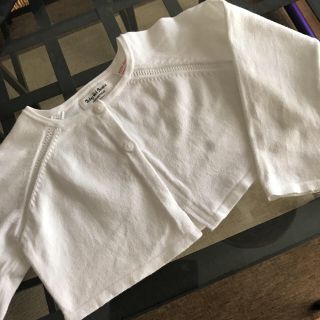 ザラキッズ(ZARA KIDS)のZARA baby girls   ボレロカーディガン 白(カーディガン)