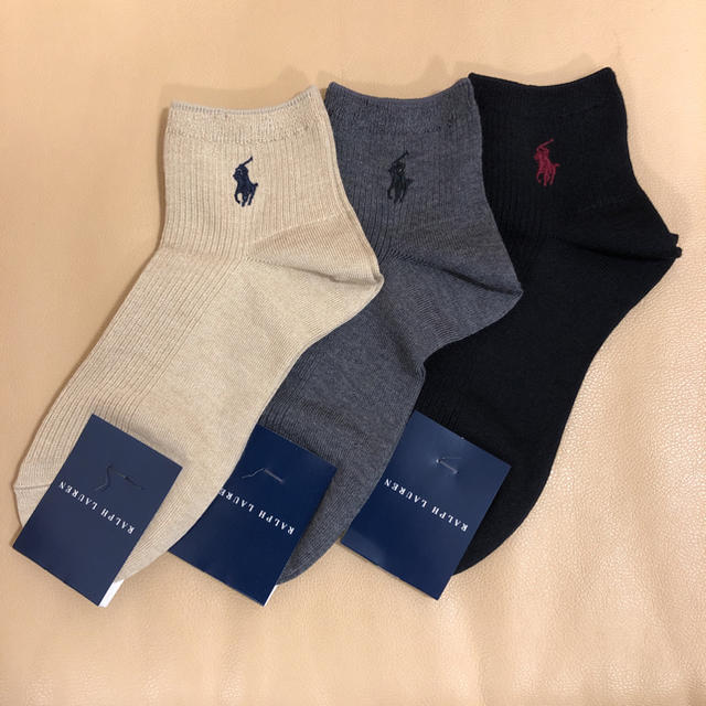 POLO RALPH LAUREN(ポロラルフローレン)の新品 レディース POLO ポロラルフローレン 超人気 学校用 短ソックス 3足 レディースのレッグウェア(ソックス)の商品写真