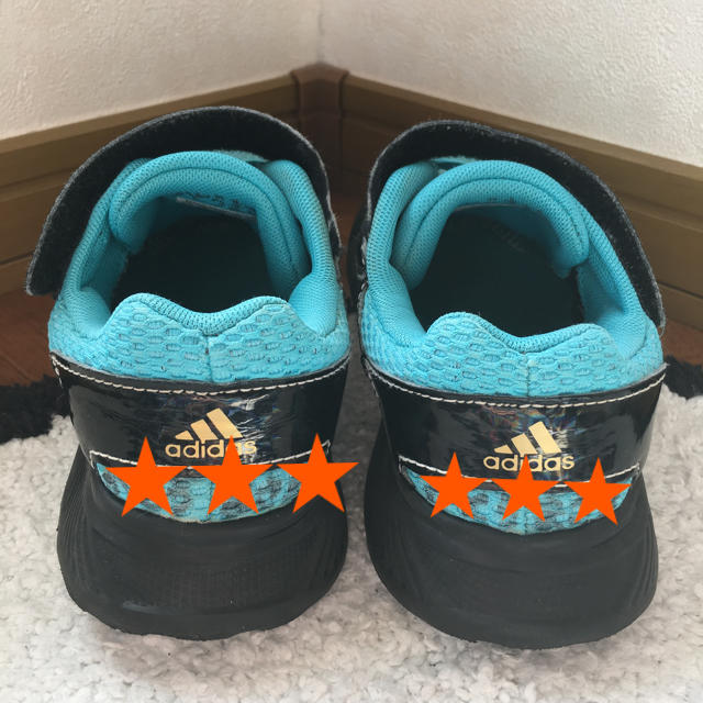 adidas(アディダス)の18cm★アディダス adidas ターコイズ×ゴールド スニーカー  ボーイズ キッズ/ベビー/マタニティのキッズ靴/シューズ(15cm~)(スニーカー)の商品写真