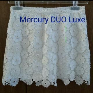 マーキュリーデュオ(MERCURYDUO)の【送料無料 お値下げ済】マーキュリーデュオ LUX 白レーススカート S(ミニスカート)