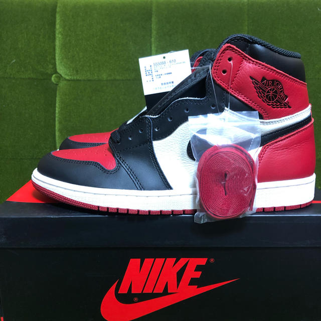 新品未使用 air jordan 1 retro bred toe 28.5