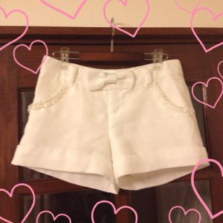 ◎フェミニン◎ ホワイトリボンショーパン(ショートパンツ)