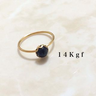 14Kgf/K14gf天然石リング＊ブラックオニキス ete.ジュエッテ好きに(リング(指輪))