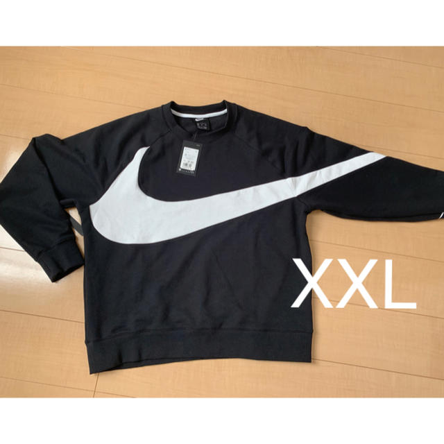 NIKE big swoosh スウェット クルーネック 黒 XXL