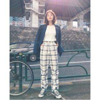 マウジー(moussy)の【moussy】CHECKERS PANTS BLACK(カジュアルパンツ)