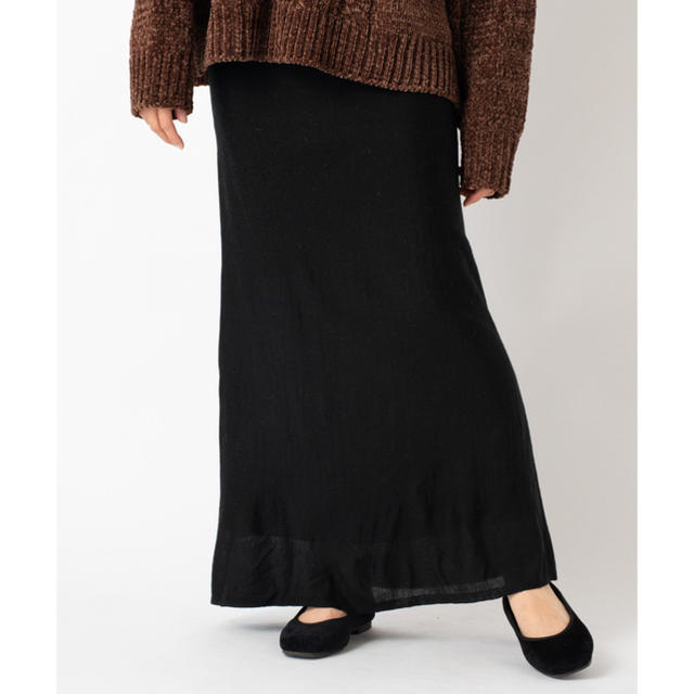 Kastane(カスタネ)のkastane ウール混ニットスカート ブラック レディースのスカート(ロングスカート)の商品写真