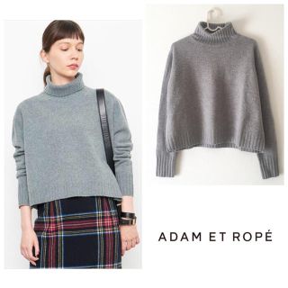 アダムエロぺ(Adam et Rope')のアダムエロペ＊タートルネックニット グレー ウール100%(ニット/セーター)