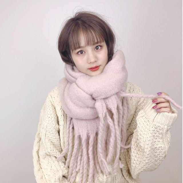 Kastane(カスタネ)のjumelle volume muffler ピンク レディースのファッション小物(マフラー/ショール)の商品写真