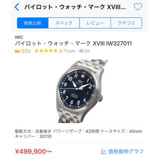 インターナショナルウォッチカンパニー(IWC)のIWC マークXVIII  IW327011(腕時計(アナログ))