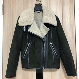 エイチアンドエム(H&M)のH&M  ボアライダース カーキ(ライダースジャケット)