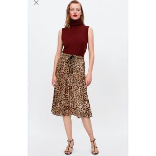 ザラ(ZARA)のZARA レオパード柄スカート XS(ひざ丈スカート)