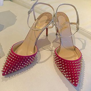 クリスチャンルブタン(Christian Louboutin)のクリスチャンルブタン ストラップ スパイクヒール ピンク 36.5(ハイヒール/パンプス)