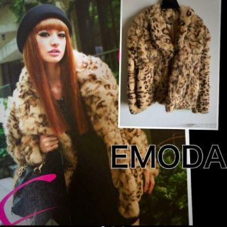 エモダ(EMODA)のEMODA リアルファーコート☆美品☆レオパード柄 限定お値下げ！！(毛皮/ファーコート)