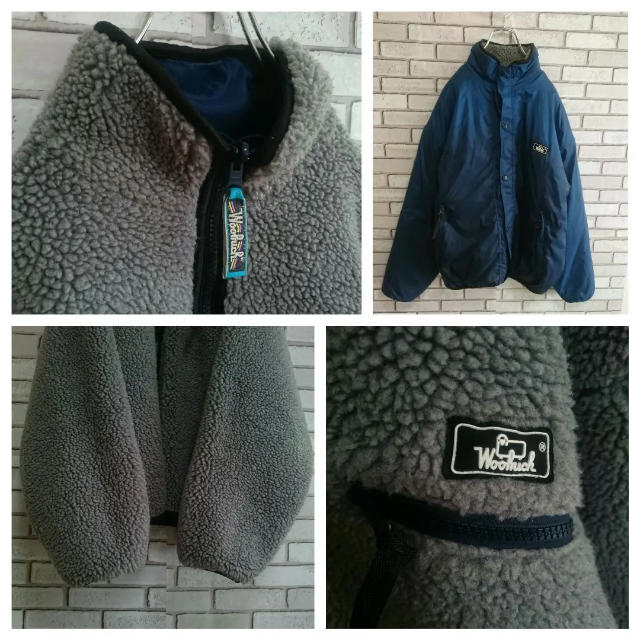 WOOLRICH(ウールリッチ)の90s Wool rich ウールリッチ リバーシブル ボア フリース 古着 メンズのジャケット/アウター(ブルゾン)の商品写真