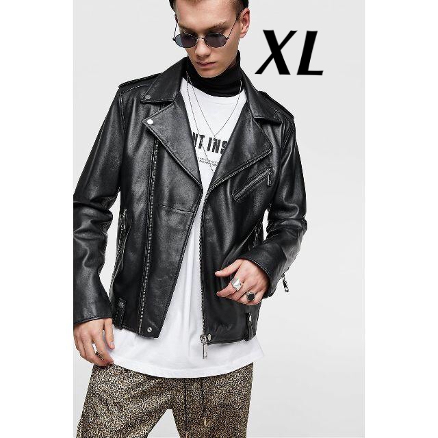 新品 ZARA XL 本革 ラム レザーライダースジャケット - ライダース 新品 ZARA XL 本革 ラム レザーライダースジャケット - ライダース