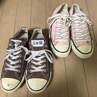 コンバース(CONVERSE)のCONVERSE✴︎ALL STAR ブラウン&ピンク 2足組(スニーカー)