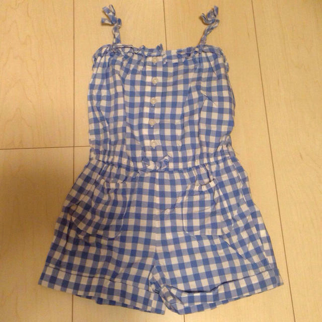 babyGAP(ベビーギャップ)のギンガムチェックサロペット キッズ/ベビー/マタニティのキッズ服女の子用(90cm~)(その他)の商品写真