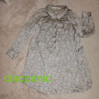 チャオパニック(Ciaopanic)のciaopanic花柄シャツワンピース(ひざ丈ワンピース)