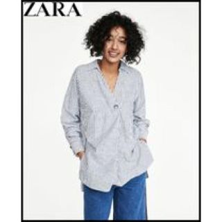 ザラ(ZARA)のZARA ストライプ柄リネンシャツ XS(シャツ/ブラウス(長袖/七分))