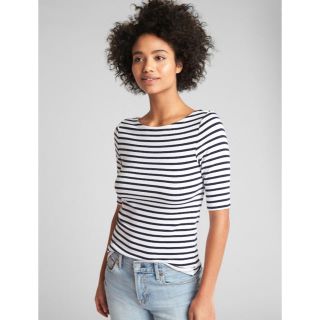 ギャップ(GAP)のGAP モダンストライプ バレエバックTシャツ(Tシャツ(長袖/七分))