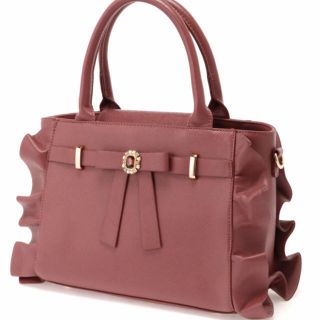 アンクルージュ(Ank Rouge)のAnk Rouge ビジューリボンフリルハンドBAG(ハンドバッグ)