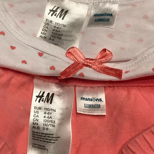 H&M(エイチアンドエム)のH&M ミニオンパジャマ 4〜6y キッズ/ベビー/マタニティのキッズ服女の子用(90cm~)(パジャマ)の商品写真